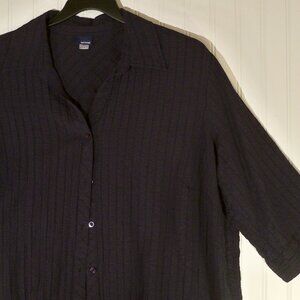 Basic Editions, Bluish Black Button Up Shirt, 3X
